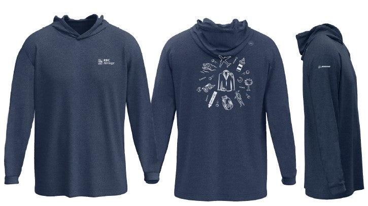 Navy Custom Peter Millar Hooded Long Sleeve