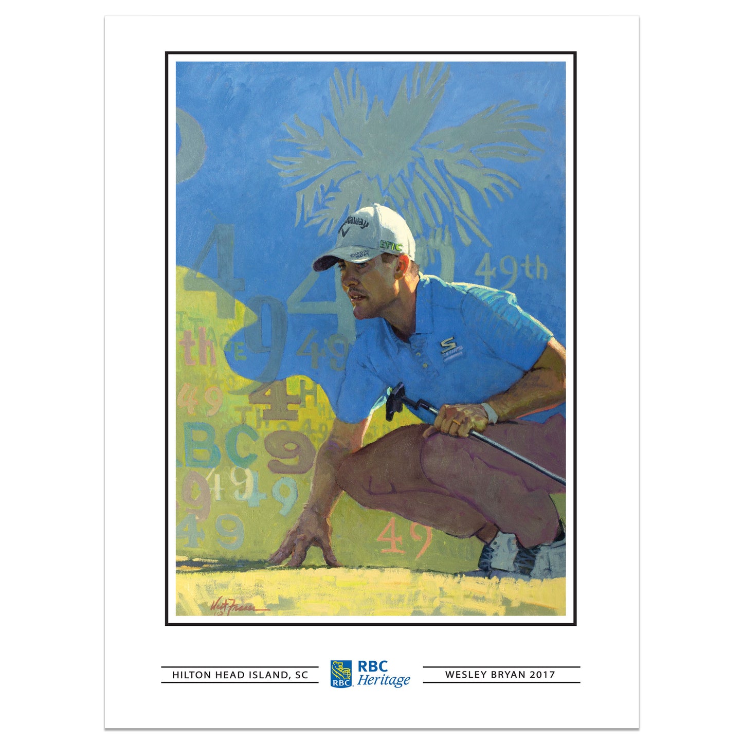 RBC Heritage Classic 2017 Wesley Bryan - 12x16 Champions Print