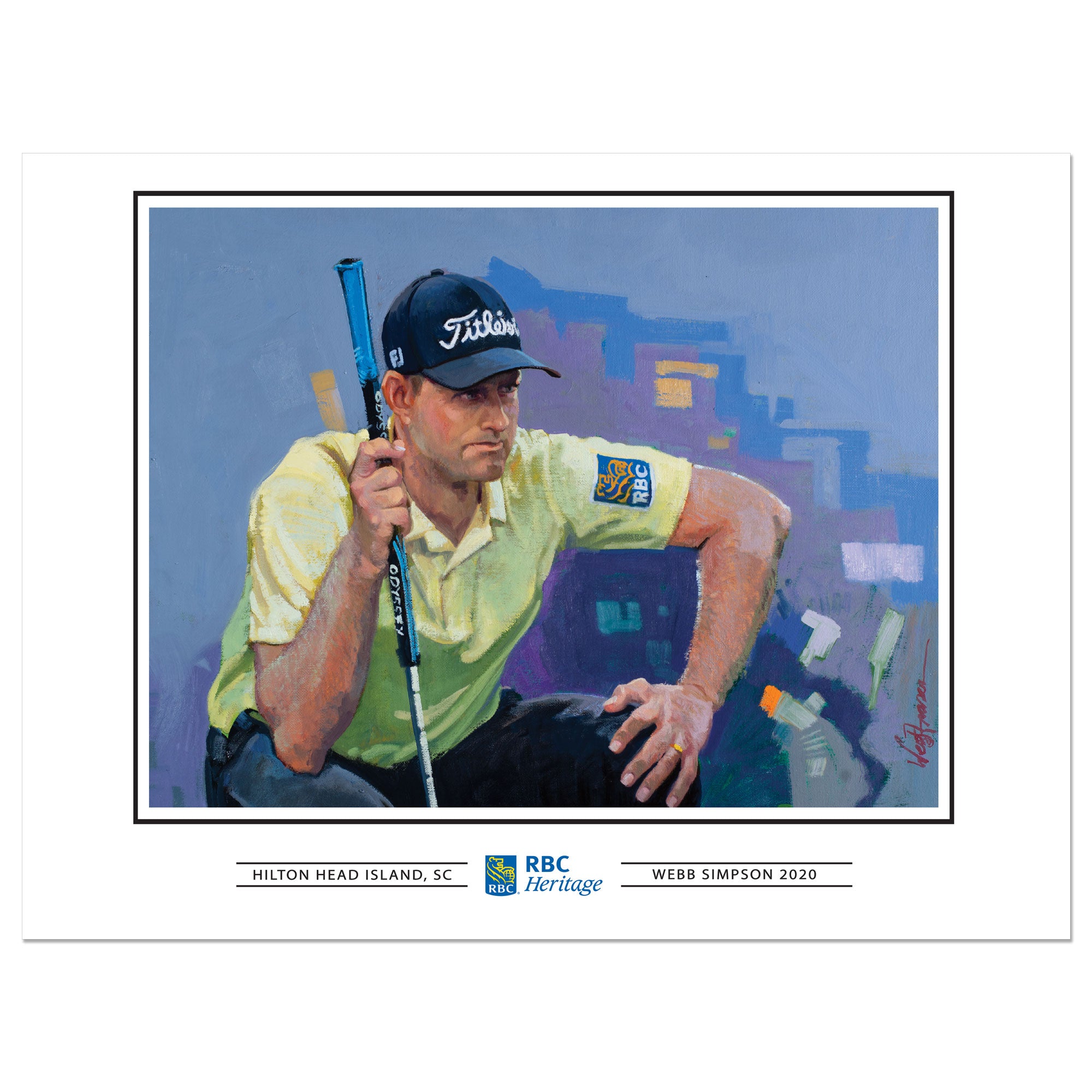 RBC Heritage Classic 2020 Webb Simpson 12x16 Champions Print