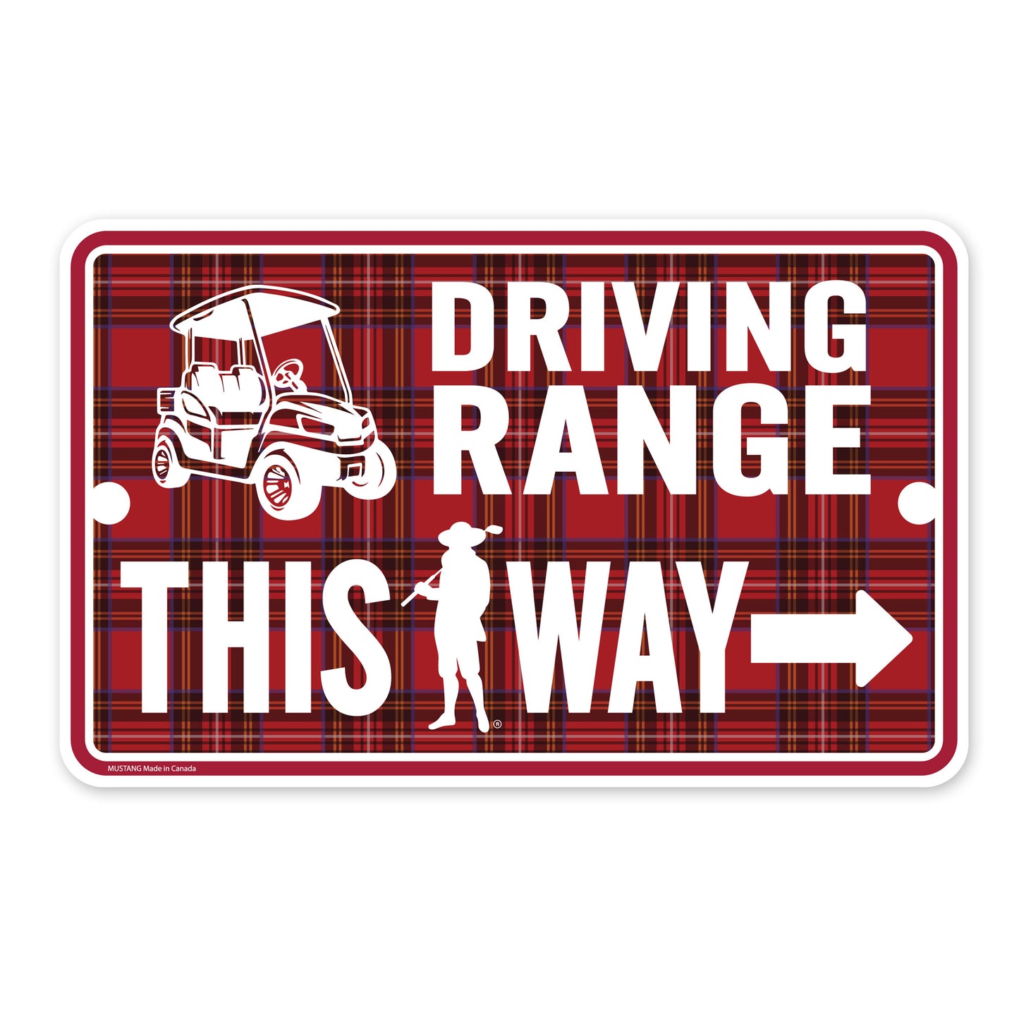 Plaid Nation 10x15 Driving Range This Way Sign