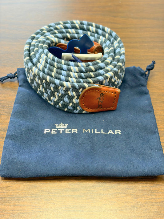 Waxed Braided Multi-Blue Peter Millar Belt