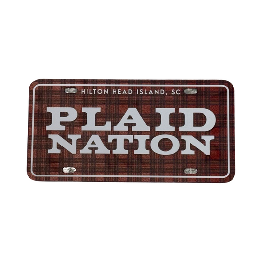 Plaid Nation License Plate Sign