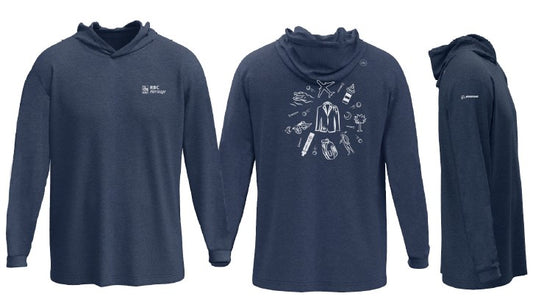 Navy Custom Peter Millar Hooded Long Sleeve