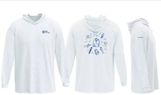 White Custom Peter Millar Hooded Long Sleeve