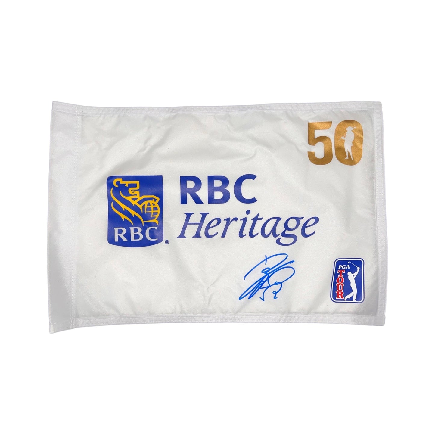 RBC Heritage 50th Anniversary Game Used Flag - Signed by Satoshi Kodaira 2018