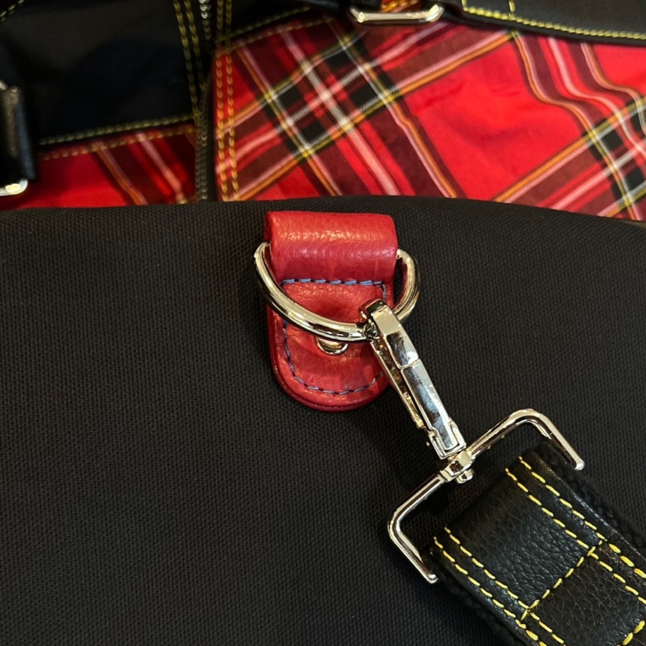 RBC Heritage Leather and Canvas Duffle Bag - Plaid