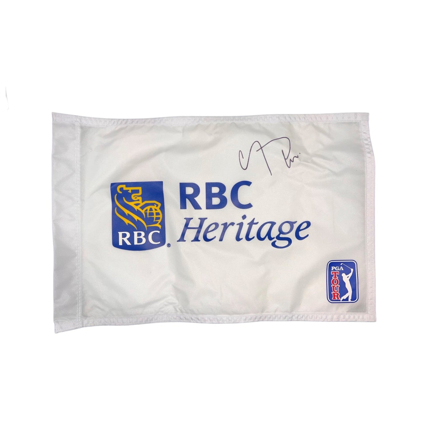 RBC Heritage PGA TOUR Game Used Flag - Signed by C.T. Pan 2019